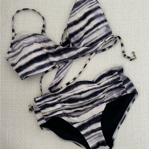 Seafolly Black and Gray Bikini Bottom
